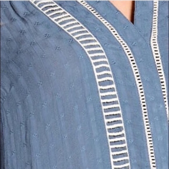 Blue Lace Insert Detail Relaxed Tunic - Picture 5 of 5